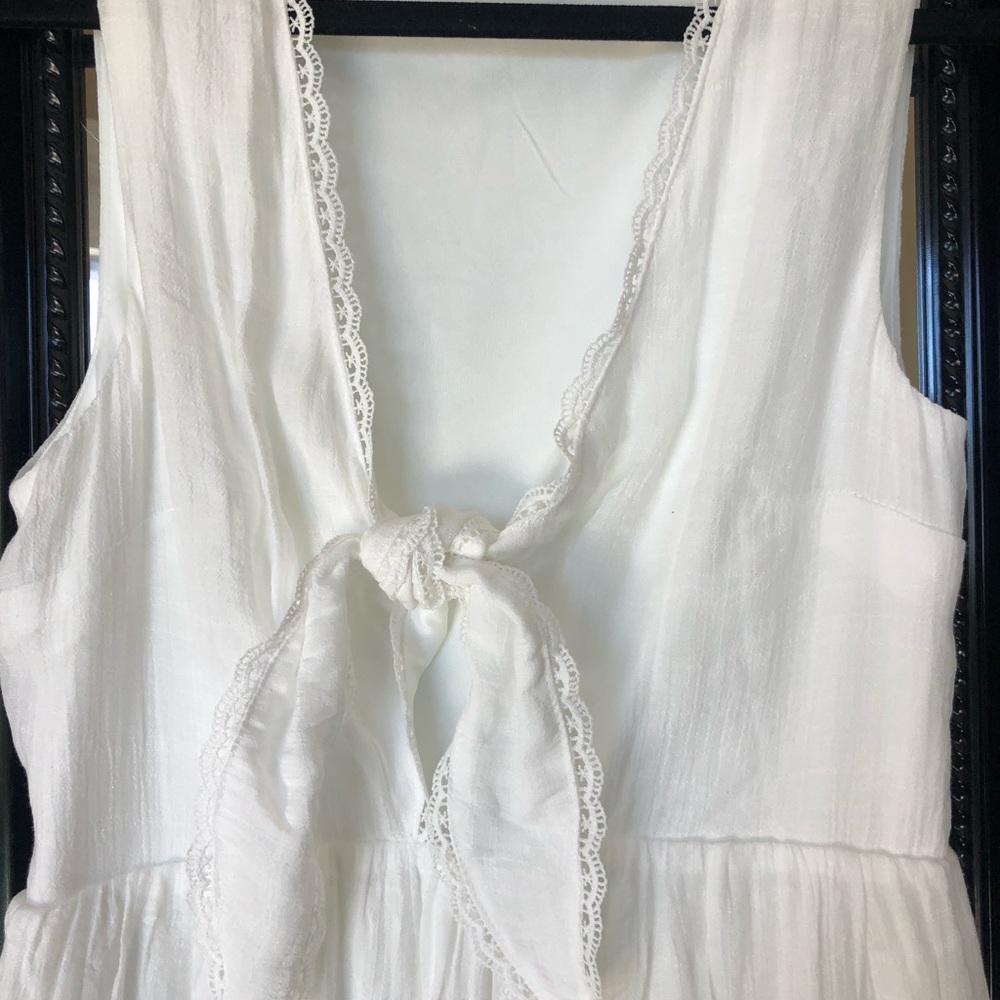 Lulus white tie front short dress - Picture 5 of 7